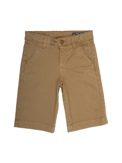 Allen Solly Junior Boys Khaki Brown Solid Regular Shorts
