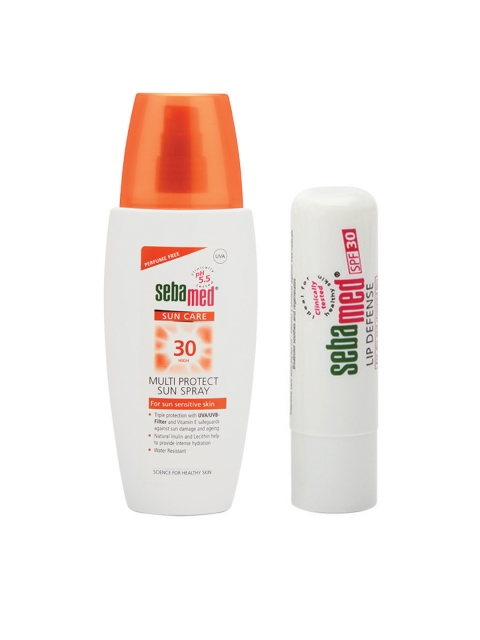 Sebamed Set of Unisex Multiprotect Sun Spray SPF 30 150 ml & Lip Defence 4.8 g, White
Sebamed Set of Unisex Multiprotect Sun Spray SPF 30 150 ml & Lip Defence 4.8 g, White