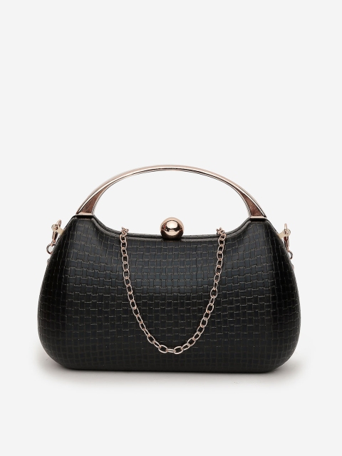 20Dresses Black Textured Box Clutch