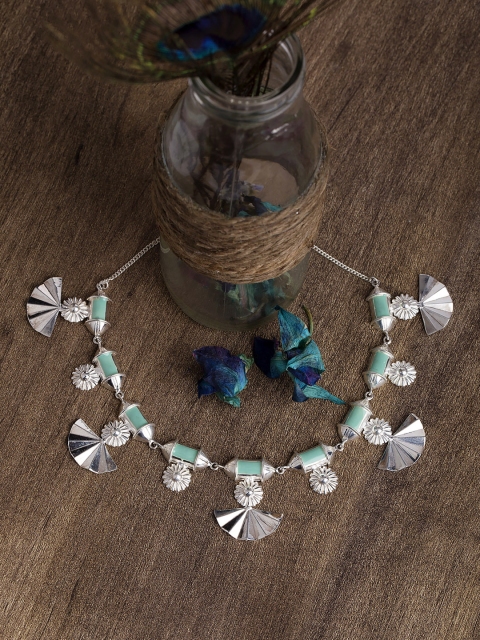 Voylla Fluid Elegance Silver-Toned Necklace