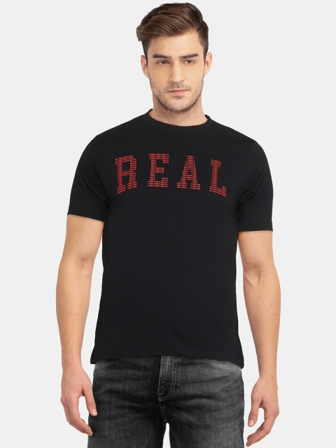 Colt Men Black Printed Round Neck T-shirt