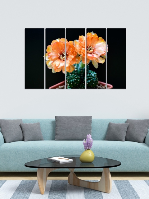 WENS Set of 5 Black & Peach Coloured Floral Essence Velvet Laminated Panelled Paintings
WENS Set of 5 Black & Peach Coloured Floral Essence Velvet Laminated Panelled Paintings