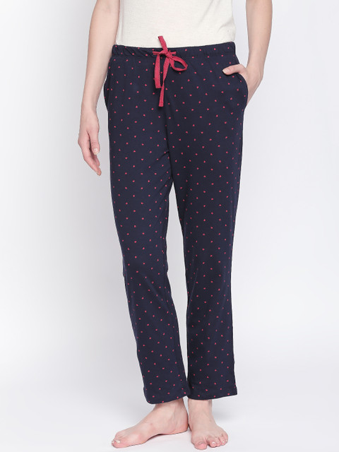 Dreamz by Pantaloons Women Navy Blue Printed Lounge Pants 
Dreamz by Pantaloons Women Navy Blue Printed Lounge Pants