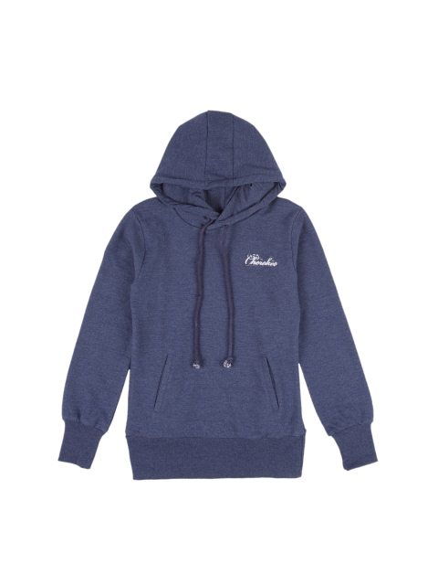 Cherokee Girls Blue Solid Hooded Sweatshirt