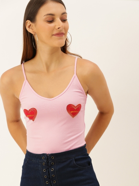 FOREVER 21 Pink Printed Bodysuit