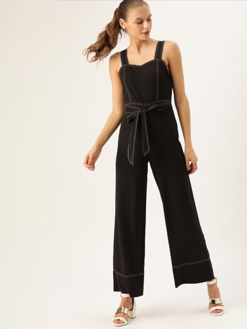 FOREVER 21 Women Black Solid Basic Jumpsuit