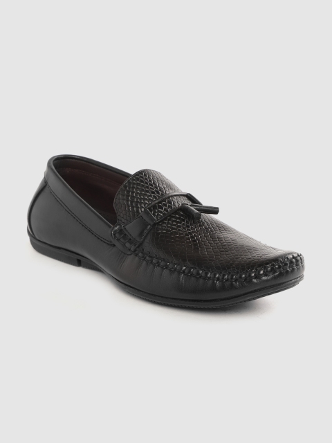 Egoss Men Black Snakeskin Textured Leather Driving Shoes with Tasseled Detail
Egoss Men Black Snakeskin Textured Leather Driving Shoes with Tasseled Detail