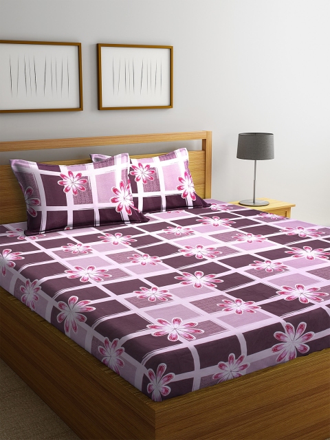 Home Sizzler Purple & Off-White Floral 144 TC Cotton 1 Extra Large Bedsheet with 2 Pillow Covers
Home Sizzler Purple & Off-White Floral 144 TC Cotton 1 Extra Large Bedsheet with 2 Pillow Covers