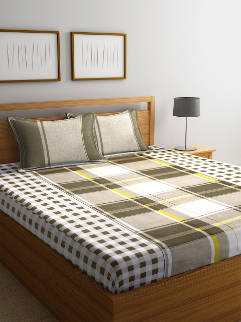Home Sizzler Green & Off-White Geometric 144 TC Cotton 1 King Bedsheet with 2 Pillow Covers
Home Sizzler Green & Off-White Geometric 144 TC Cotton 1 King Bedsheet with 2 Pillow Covers