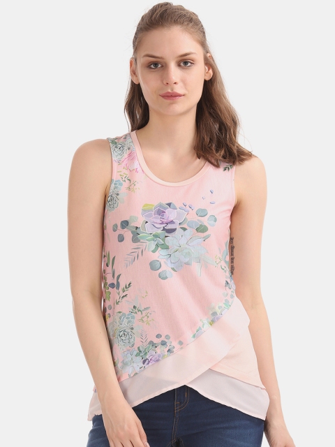Cherokee Women Pink Printed Top