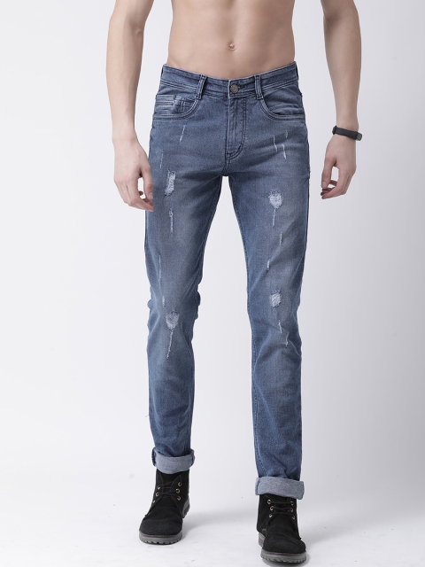 COBB Men Blue Slim Fit Mid-Rise Mildly Distressed Jeans