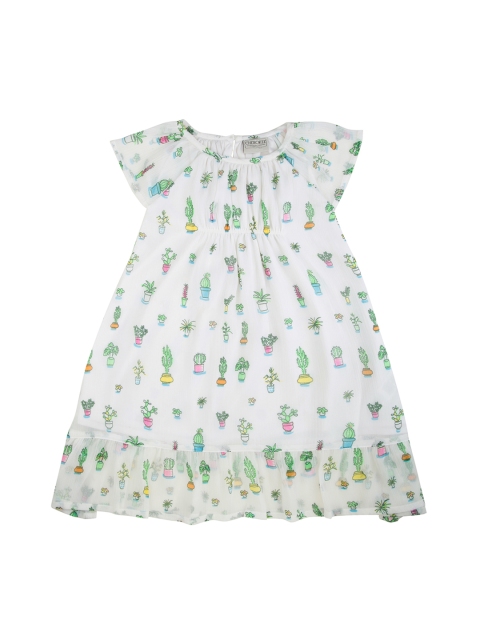 Cherokee Girls White Printed A-Line Dress
