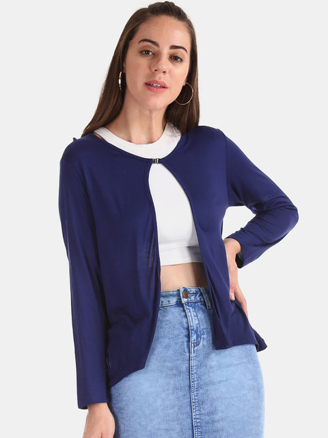 Sugr Women Blue Solid Open Front Shrug
Sugr Women Blue Solid Open Front Shrug