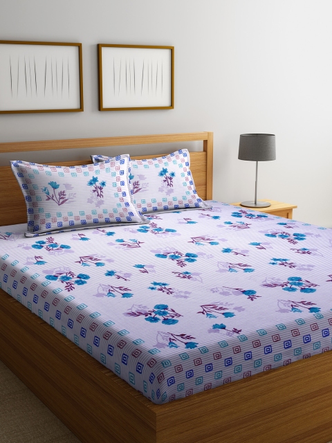 DREAM WEAVERZ White & Blue Floral 300 TC Cotton 1 Queen Bedsheet with 2 Pillow Covers
DREAM WEAVERZ White & Blue Floral 300 TC Cotton 1 Queen Bedsheet with 2 Pillow Covers