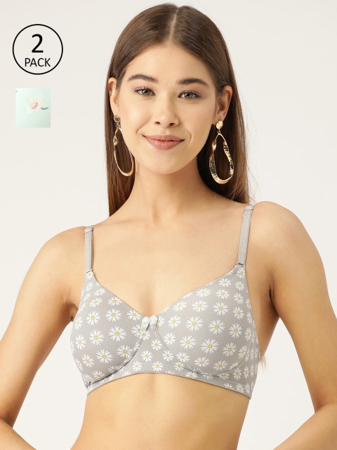 DressBerry Pack of 2 Printed Non-Wired Lightly Padded Everyday Bras DB-PPP-BRA-030, Grey
DressBerry Pack of 2 Printed Non-Wired Lightly Padded Everyday Bras DB-PPP-BRA-030, Grey