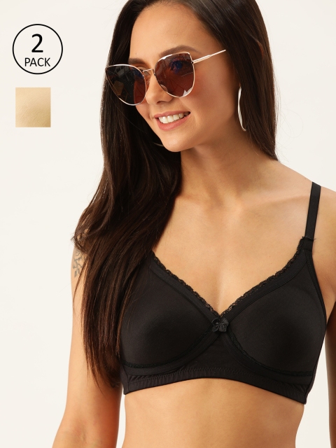 DressBerry Pack of 2 Solid Non-Wired Lightly-Padded Seamless Everyday Bras DB-LCO-BRA-030, Black
DressBerry Pack of 2 Solid Non-Wired Lightly-Padded Seamless Everyday Bras DB-LCO-BRA-030, Black