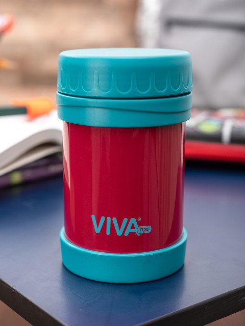 VIVA h2o Unisex Double Wall Stainless Steel Vacuum Insulated Container, Red