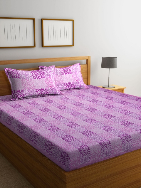 DREAM WEAVERZ Purple Ethnic Motifs 300 TC Cotton 1 Queen Bedsheet with 2 Pillow Covers
DREAM WEAVERZ Purple Ethnic Motifs 300 TC Cotton 1 Queen Bedsheet with 2 Pillow Covers