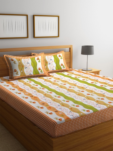 DREAM WEAVERZ White & Green Floral 300 TC Cotton 1 Queen Bedsheet with 2 Pillow Covers
DREAM WEAVERZ White & Green Floral 300 TC Cotton 1 Queen Bedsheet with 2 Pillow Covers
