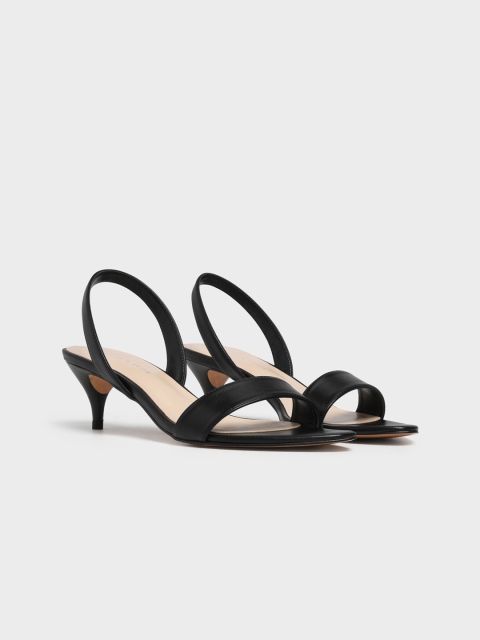 CHARLES & KEITH Women Black Solid Sandals