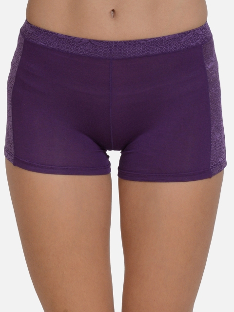 mod & shy Women Purple Solid Boy Shorts MU134
