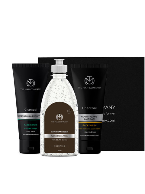 THE MAN COMPANY ( Aloe Vera & Neem Hand Sanitizer, Charcoal Face wash and Face Scrub), Black
THE MAN COMPANY ( Aloe Vera & Neem Hand Sanitizer, Charcoal Face wash and Face Scrub), Black