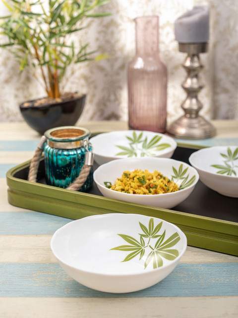 Laopala Unisex Set Of 4 Whiet & Green Printed Multi-Utility Bowls, White
Laopala Unisex Set Of 4 Whiet & Green Printed Multi-Utility Bowls, White