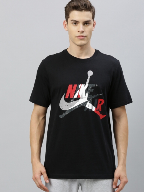 Nike Men Black Printed CLASSICS CREW Round Neck Active T-shirt