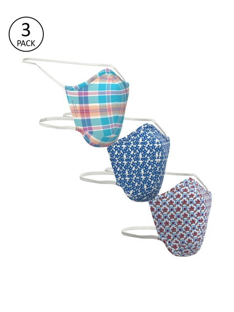 Peter England Men Assorted 3 Pcs 3 Ply Fabric Mask
