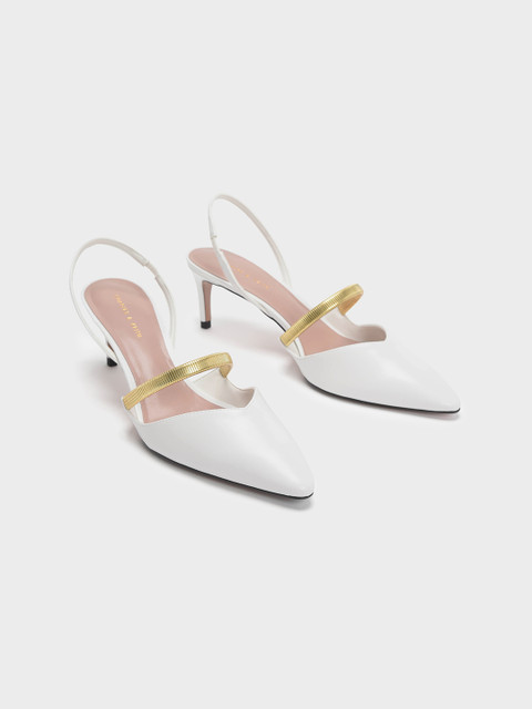 CHARLES & KEITH Women White Solid Pumps
CHARLES & KEITH Women White Solid Pumps