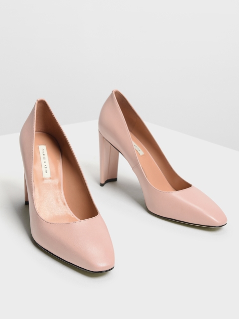 CHARLES & KEITH Women Pink Solid Pumps