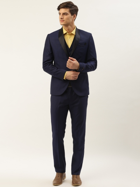 Blackberrys Men Navy Blue Slim Fit Self-Design Single-Breasted Three-Piece Party Tuxedo
Blackberrys Men Navy Blue Slim Fit Self-Design Single-Breasted Three-Piece Party Tuxedo