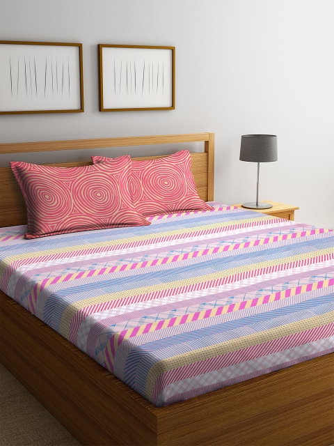 BOMBAY DYEING Pink And Yellow Geometric 120 TC Cotton Queen Bedsheet with 2 Pillow Covers
BOMBAY DYEING Pink And Yellow Geometric 120 TC Cotton Queen Bedsheet with 2 Pillow Covers