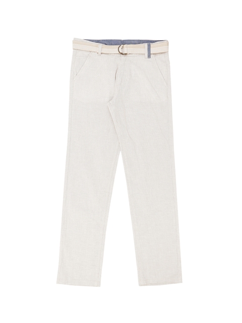 Pantaloons Junior Boys Beige Regular Fit Solid Regular Trousers