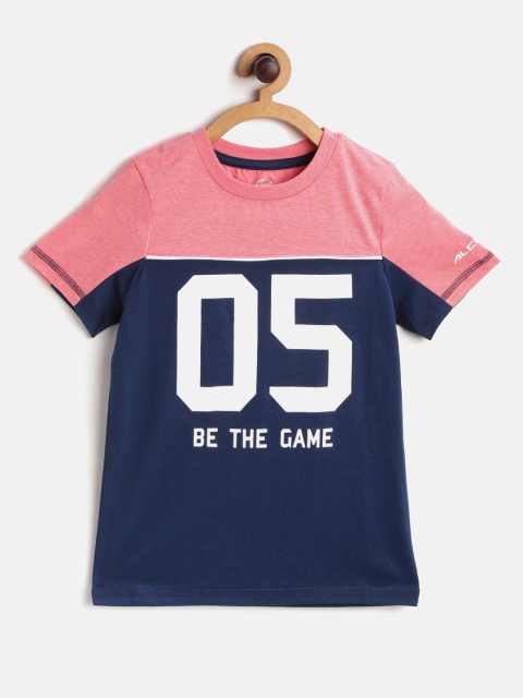 Alcis Boys Coral Pink & Navy Blue Varsity Print Sports T-shirt with Colourblocked Detail
Alcis Boys Coral Pink & Navy Blue Varsity Print Sports T-shirt with Colourblocked Detail