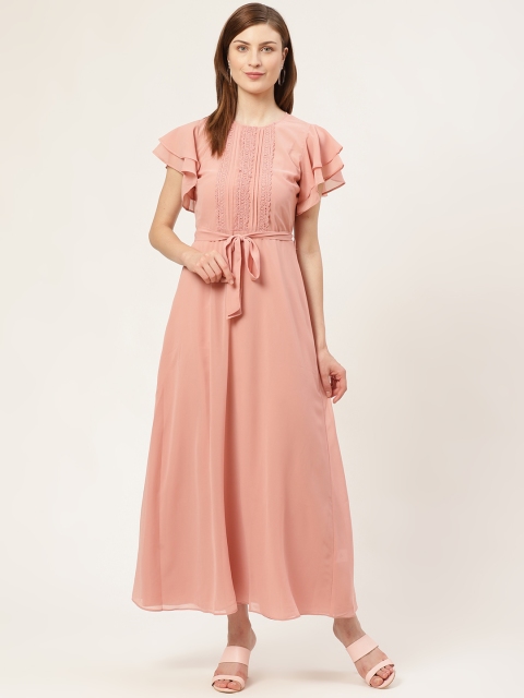 COVER STORY Women Dusty Pink Solid Maxi Dress