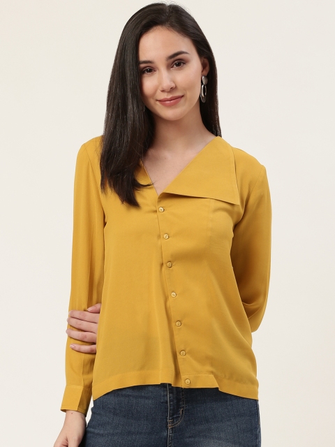DODO & MOA Women Mustard Yellow Solid Top