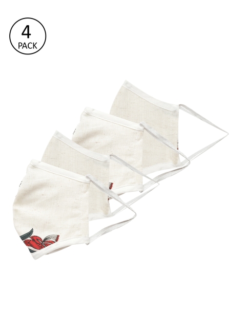 InWeave Women 4 Pcs Off-White & Rust Brown 2-Ply Floral Print Reusable Outdoor Cloth Masks
InWeave Women 4 Pcs Off-White & Rust Brown 2-Ply Floral Print Reusable Outdoor Cloth Masks