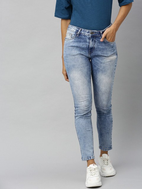 Roadster Women Blue Skinny Fit Mid-Rise Clean Look Acid Washed Stretchable Jeans 
Roadster Women Blue Skinny Fit Mid-Rise Clean Look Acid Washed Stretchable Jeans