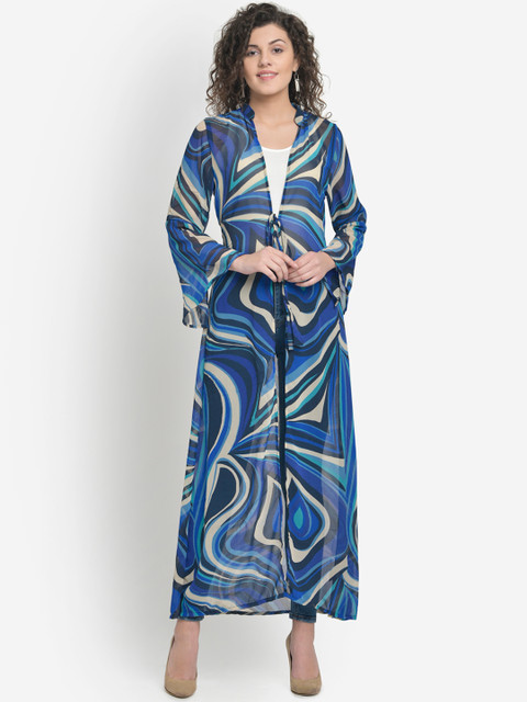 Martini Women Blue & Beige Printed Tie-Up Shrug
Martini Women Blue & Beige Printed Tie-Up Shrug