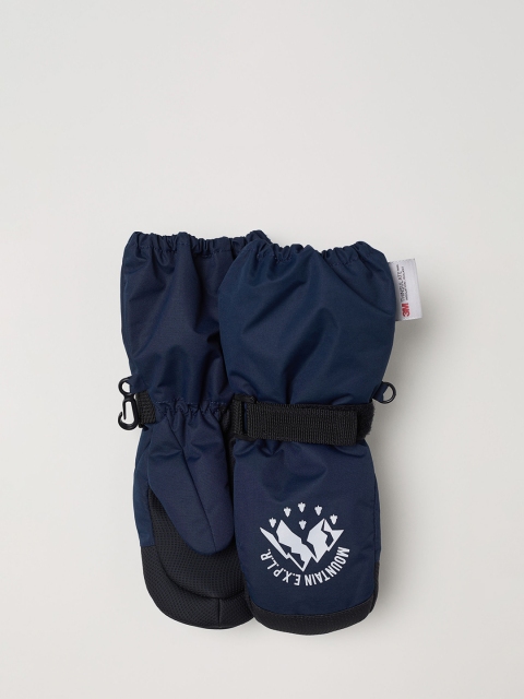 H&M Boys Blue Printed Ski Mittens