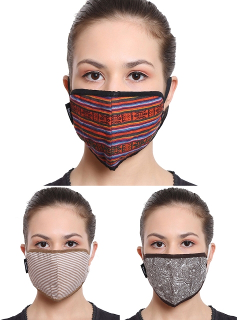 Anekaant Pack Of 3 Multicolor 3-Ply Reusable Poly Cotton Fabric Fashion Face Mask, Multi
Anekaant Pack Of 3 Multicolor 3-Ply Reusable Poly Cotton Fabric Fashion Face Mask, Multi