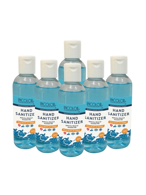 INCOLOR Pack of 6 Hand Sanitizer 100 ml each, White