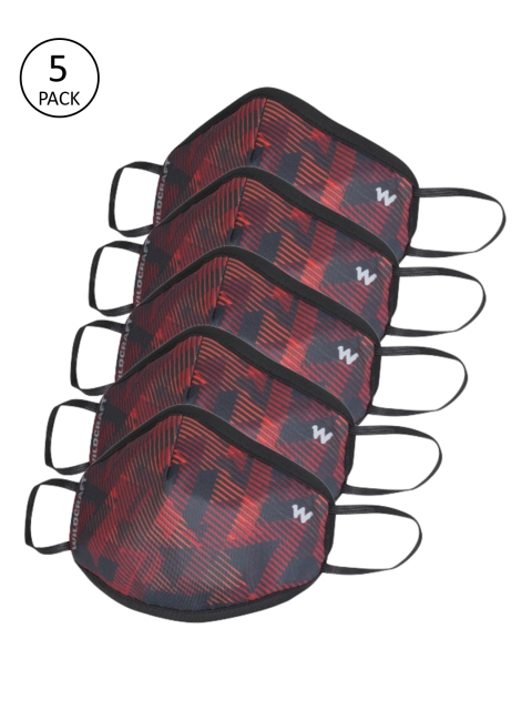 Wildcraft Adults Red 5Pcs 3-Ply HypaShield W95+ Protective Outdoor Masks