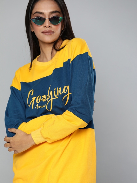 Kook N Keech Disney Women Mustard Yellow & Navy Blue Colourblocked Longline Sweatshirt
Kook N Keech Disney Women Mustard Yellow & Navy Blue Colourblocked Longline Sweatshirt