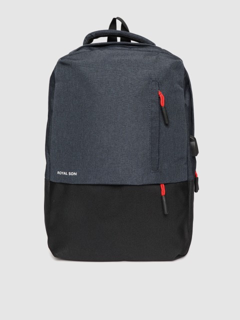 ROYAL SON Unisex Navy Blue & Black Colourblocked 14 Inch Laptop Backpack With USB Port
ROYAL SON Unisex Navy Blue & Black Colourblocked 14 Inch Laptop Backpack With USB Port