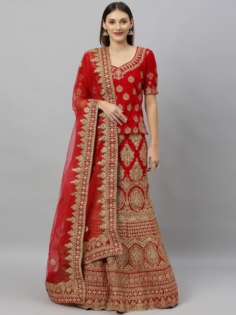 SHAVYA Red & Golden Embroidered Ready to Wear Lehenga & Unstitched Blouse with Dupatta
SHAVYA Red & Golden Embroidered Ready to Wear Lehenga & Unstitched Blouse with Dupatta