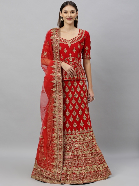 SHAVYA Red & Golden Embroidered Ready to Wear Lehenga & Unstitched Blouse with Dupatta
SHAVYA Red & Golden Embroidered Ready to Wear Lehenga & Unstitched Blouse with Dupatta