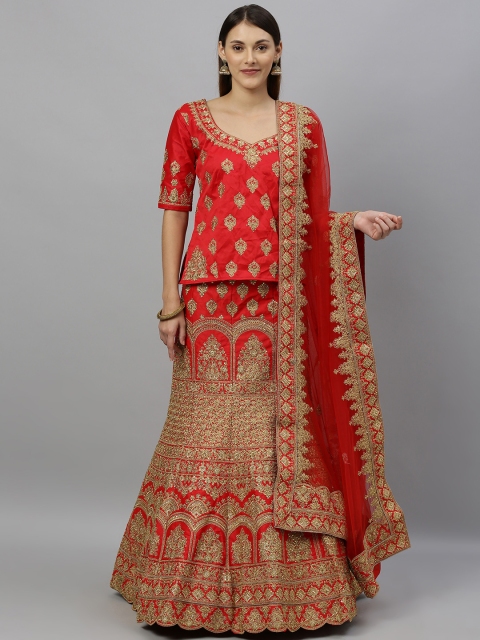 SHAVYA Red & Gold-Toned Embellished Ready to Wear Lehenga & Unstitched Blouse with Dupatta
SHAVYA Red & Gold-Toned Embellished Ready to Wear Lehenga & Unstitched Blouse with Dupatta