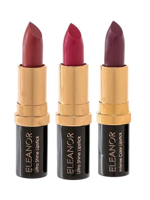 ELEANOR Set of 3 Creme Bullet Lipsticks, Red